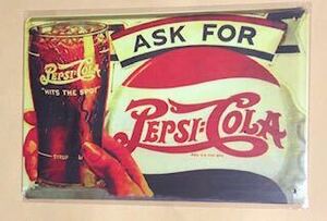 * * pepsi=cola Pepsi-Cola ②* retro * tin plate signboard *