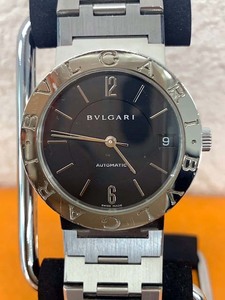 ブルガリ☆BVLGARI☆AUTOMATIC時計☆ブルガリブルガリ☆黒文字盤☆デイト☆BB 33 SS AUTO☆稼働品☆美品