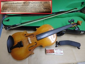 !☆バイオリン musikalien frohlich 3/4 OFFENBACH 1992/駒/弓 KNOLL クノール GERMANY/ケース GEWA FABRIK FEINER ETUIS/松脂/肩当て