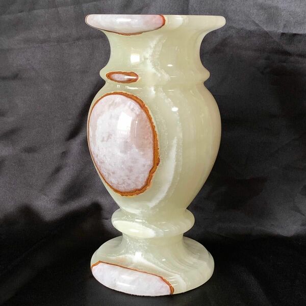 オニックス 縞瑪瑙 天然石 オニキス 高級 花瓶 置物 花器 壺 フラワーベース 大理石 オブジェ インテリア 飾り
