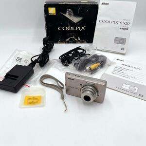  nikon ニコン COOLPIX S520 コンパクトデジタルカメラ コンデジ ライトブロンズ 動作確認済み 箱付 新品SD付