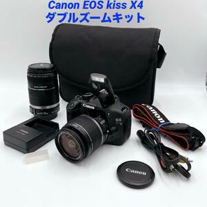 Canon EOS kiss x4 キャノン キッス ダブルズームキット 初心者オススメ 運動会 18-55mm 55-250mm カメラバッグ SDカード付
