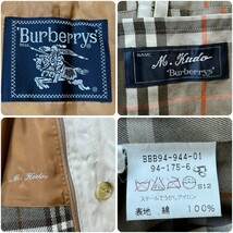 1円～ 美品 Burberrys バーバリー トレンチコート 裏ノバチェック グレー L ベルト ライナー付き 1スタ メンズ_画像10