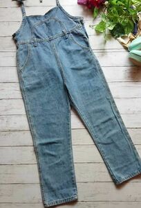 わけあり！JEANS☆綿生地ウォッシュデニム☆サロペット☆オーバーオール