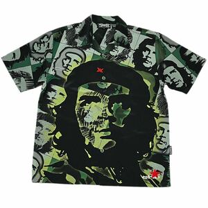 希少 90s~00s Dragonfly Che Guevara Shirt Green M Vintage ドラゴンフライ チェゲバラ 総柄 シャツ アロハ レーヨン Supreme Rage 80s