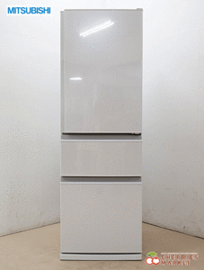 ◆美品◆ MITUBISHI 三菱 ノンフロン冷凍冷蔵庫 MR-CD41F-W 405L 3ドア 右開き スリムタイプ