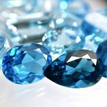 大量!!〔天然ブルートパーズおまとめ200ct 〕M ルース 裸石 ジュエリー ブルートパーズ jewelry blue topaz DF0 ①_画像1