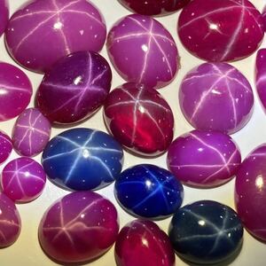 〔リンデンスターサファイアおまとめ100ct〕M ルース 裸石 宝石 star sapphire ruby jewelry ジュエリー スタールビー ①