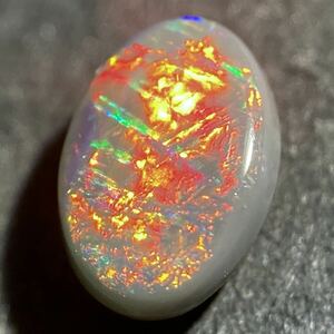 遊色効果!! 〔天然ブラックオパール0.408ct〕m 約6.17×4.18mm ルース 裸石 宝石 ジュエリー jewerly black opal 