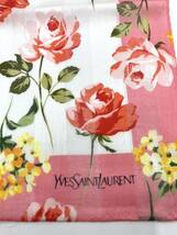 yves saint laurent イヴサンローラン ハンカチ バンダナ ピンク系 花柄 フラワー レディース W50 H50_画像5