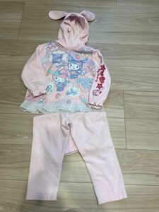 マイメロディ　クロミ　光る パジャマ 女の子 上下セット ピンク 長袖 長袖パジャマ　110