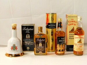 Y505★未使用品/古酒4本/ウイスキー/スコッチ/750ml/43度/ Seagram’s 100 PIPERS DE LUXE/ Ballantines/他/送料870円～