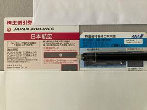 JAL 日本航空 ＆ ANA 全日本空輸 の株主優待 各1枚 有効期限5/31まで【コード連絡のみ】