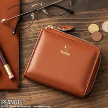 2 95 スヌーピー BROWN SMOOTH COMPACT 財布 送料210円_画像2