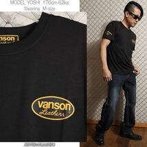 VANSON ドライメッシュ 半袖 Tシャツ VS22802S ブラック×イエロー【Lサイズ】バンソン_画像3