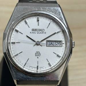 【N-19681】1円スタート SEIKO キングクォーツ 9923-7000 電池無 セイコー デイデイト ステンレス 中古品 印字有