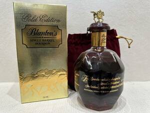 【KIM-2124】【1円～】Blanton's Gold Edition ブラントンズ バーボン ウィスキー 750ml 51.5% 未開栓 残量9割