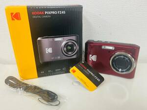 【K-28589】【1円～】KODAK コダック PIXPRO FZ45 コンパクトデジタルカメラ レッド 箱付き 乾電池式 動作未確認 中古