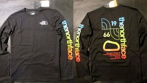  genuine article regular * North Face * long sleeve T shirt #L#HIM BOTTLE# black # easy Fit / new goods / America limitation /JK3