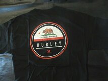 本物正規◆HURLEY ハーレー◆Tシャツ FLAG CA 黒■L■新品・カリフォルニア限定_画像3