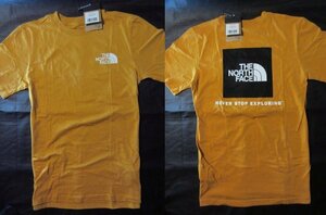 本物正規◆ノースフェイス◆Tシャツ BOX NSE ロゴ 柿色系■M■新品■アメリカ限定/HBX/CITRINE YELLOW