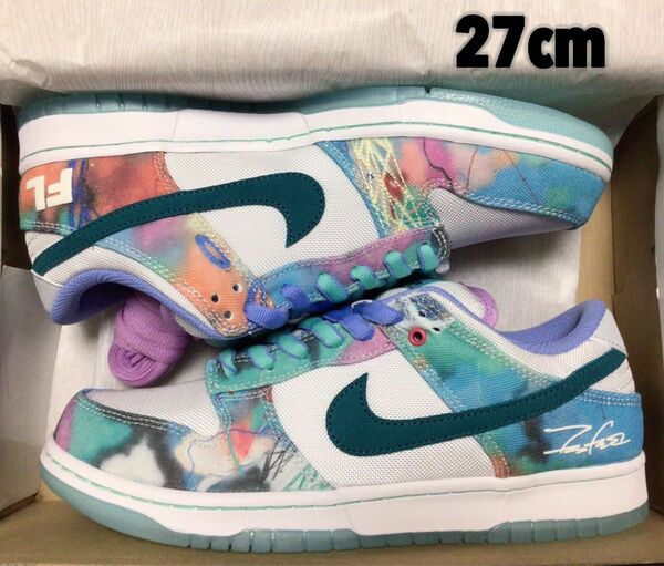 Futura × Nike SB Dunk Low White and Geode Teal