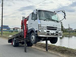 MitsubishiFusoFighter　平セルフCrane　5-stage　radio control　2002　セミ増tonne　最大積載4.9t　vehicle両総重量9930㎏　Vehicle inspection1989Yes　34万㎞　