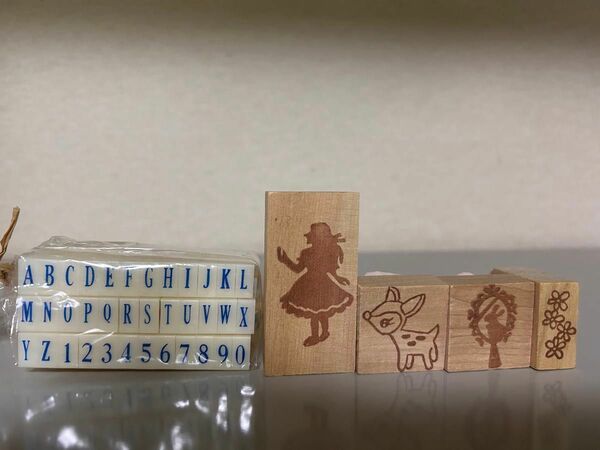 新品未使用　はんこ スタンプ　アルファベット　数字　バンビ　 ゴム印