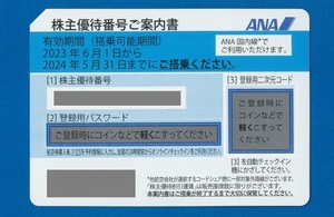 ANA株主優待券・2枚セット・2024.5.31迄・番号通知のみ・即決
