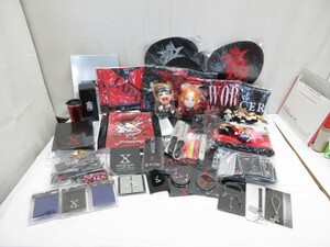 05Y003 【 保管・中古品 】 Ｘ ＪＡＰＡＮ グッズ色々 まとめて タオル バッグ ネックレス　他 大量セット 現状渡し