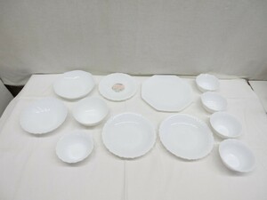 05Y024 【 中古品 】 アルコパル arcopal 割れにくい食器 色々サイズまとめて 全１２枚セット 現状渡し