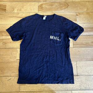 *MHL./MARGARET HOWELL/ Margaret Howell / short sleeves T-shirt / short sleeves / T-shirt / Logo / one Point / men's /M size 