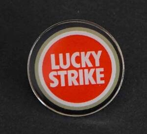 《赤円LS幸運》■新品『LUCKY STRIKE 』ラッキーストライク ロゴマーク■ 金属ピンバッジ バッチ■アメリカ 煙草 バイク 二輪車 オートバイ