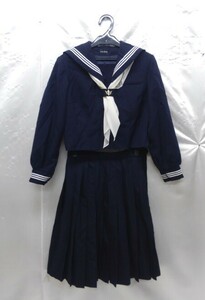 bw_2876r 3点セット 東京都 日野市立七生中学 冬服 白スカーフ付 セーラー服 上下セット 女子制服