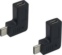 Duttek Micro USB to USB Type C 変換 アダプタ 2個 L字型 マイクロUSB メス to タイプ-C オス _画像5