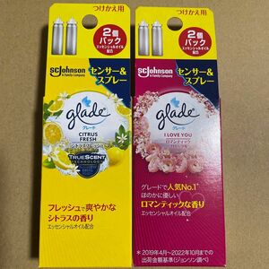 glade 消臭センサー＆スプレー シトラスフレッシュ 、ロマンティックフローラルつけかえ用2本入（18mL×2）