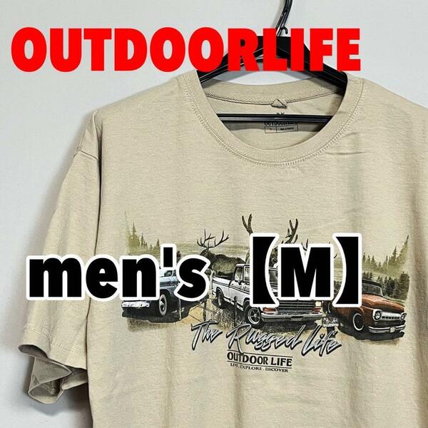 F475【OUTDOORLIFE】半袖プリントTシャツ【M】