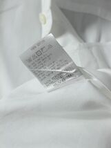 L0166 Maker's Shirt 鎌倉シャツ メンズ 半袖 ホリゾンタルカラー カッター Yシャツ ビジネス カジュアル ホワイト L_画像6