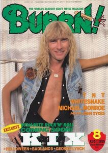 BURRN! KIX/TNT/WHITESNAKE/MICHAEL MONROE/JOHN SYKES/HELLOWEEN/BADLANDS/GEORGE LYNCH/ヘヴィ・メタル・マガジン1989年8月号