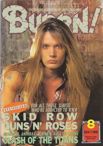 BURRN! SKID ROW/GUNS N' ROSES/MEGADETH/ANTHRAX/SLAYER/ALICE IN CHAINS/ヘヴィ・メタル・マガジン1991年8月号