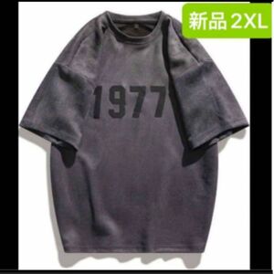 新品　レディース 半袖Tシャツ　トレーナー　スウェット　グレー　2XL 3L ゆったり　大きいサイズ　オーバーサイズ　韓国風　