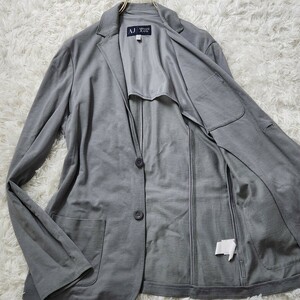  ultimate beautiful goods rare XL corresponding ARMANI JEANS Armani Jeans tailored jacket Anne navy blue summer jacket stretch gray business 