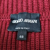 極美品 最高級 黒タグ CIOGIO ARMANI ジョルジオアルマーニ テーラードジャケット ニット アンコン カーディガン ワインレッド メンズ_画像8