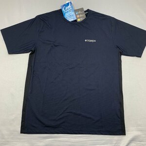 【送料無料】【新品】Kaepa メンズ半袖Tシャツ(ストレッチ素材 接触冷感 吸水速乾 UVカット 再帰反射）　 L 　　ネイビー★45015