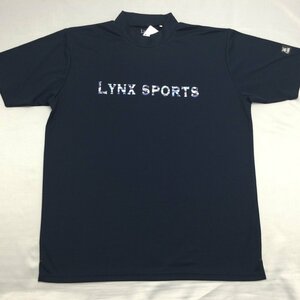 【送料無料】【新品】Lynx メンズ半袖Tシャツ（接触冷感素材 ハイネック 吸汗速乾 UVカット）　 LL　2L 　　ネイビー★32202