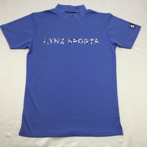 【送料無料】【新品】Lynx メンズ半袖Tシャツ（接触冷感素材 ハイネック 吸汗速乾 UVカット）　 M 　　マリンブルー★32202