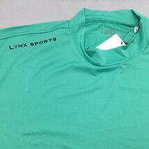 【送料無料】【新品】Lynx メンズ半袖Tシャツ（ストレッチ素材 ハイネック 吸汗速乾 UVカット）　 LL　2L 　　エメラルドグリーン★32201_画像2