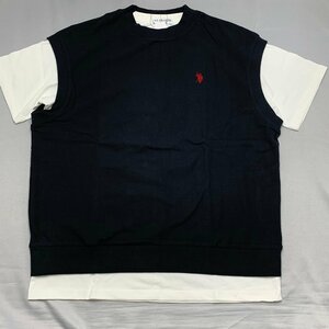 【送料無料】【新品】US.POLO ASSN メンズ半袖Ｔシャツ付きベスト（コットン100％ ゆったりタイプ）　　L　　ブラック★32303