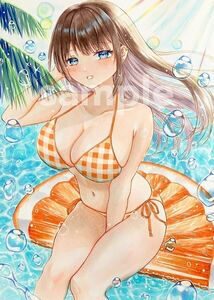 - 抹茶 - オリジナル手描きイラスト/水着/海/夏/B5/画学紙