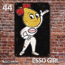44 ブリキ看板 20×30㎝ ESSO GIRL エッソガール ガレージ メタルプレート アメリカンインテリア 世田谷ベース_画像2